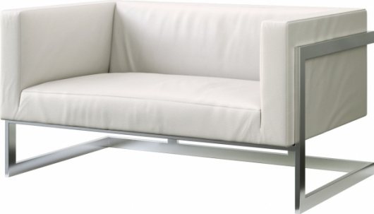 Двухместный диван Andrian Silver White белого цвета в аренду