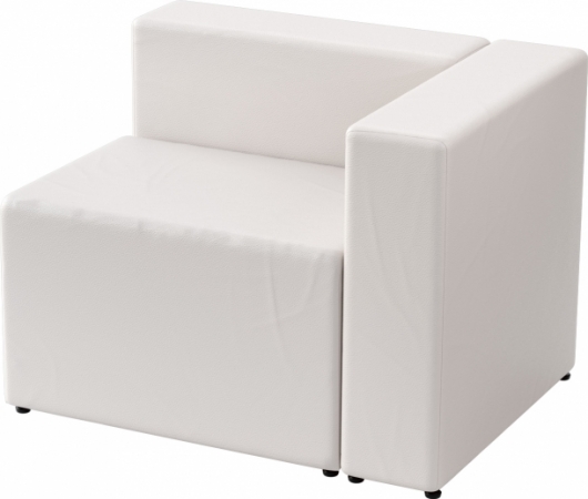 Угловая секция (правая) Block White белого цвета в аренду