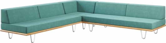 Угловой диван California Mint мятного цвета в аренду