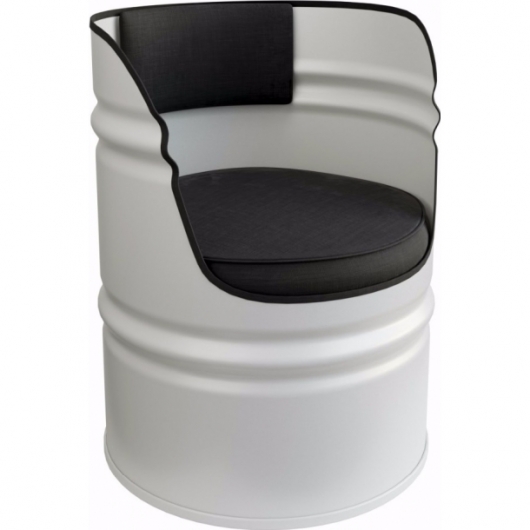 Кресло Barrel White белого цвета в аренду