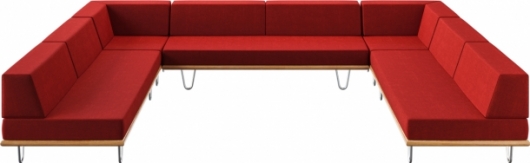 П-образный диван California Red красного цвета в аренду
