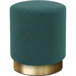 Пуф зеленый, круглый с золотым основанием