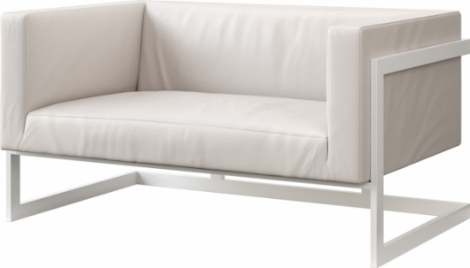 Двухместный диван Andrian White белого цвета в аренду