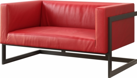 Двухместный диван Andrian Black & Red красного цвета в аренду