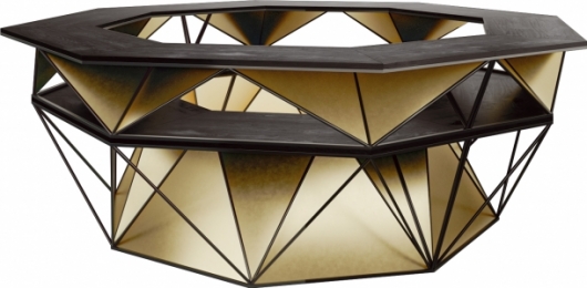 Барная стойка Hexagon Ring Gold золотого цвета в аренду