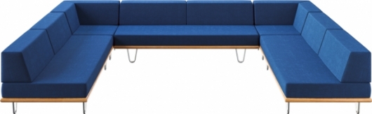 П-образный диван California Blue синего цвета в аренду