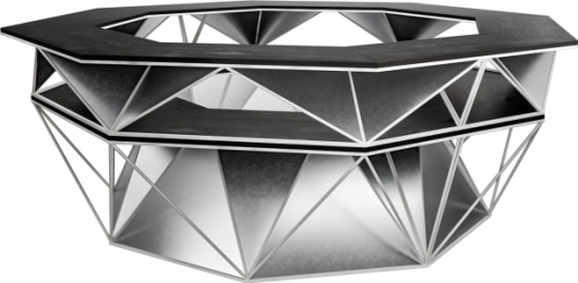 Барная стойка Hexagon Ring Silver серебристого цвета в аренду