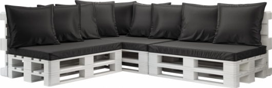 Угловой диван White с серыми подушками серого цвета в аренду