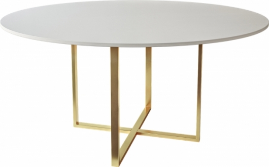 Банкетный стол Homer 150 White & Gold белого цвета в аренду