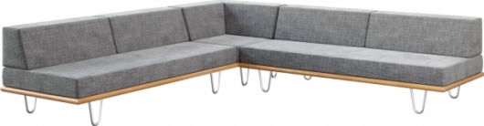 Угловой диван California Gray серого цвета в аренду