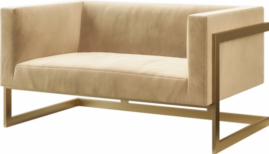 Двухместный диван Andrian Mokka коричневого цвета в аренду