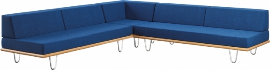Угловой диван California Blue синего цвета в аренду