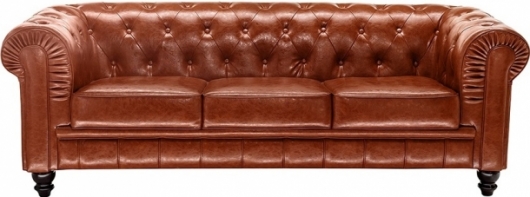 Трехместный диван Chesterfield Classic коричневого цвета в аренду