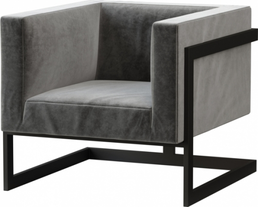 Кресло Andrian Grey&Black серого цвета в аренду